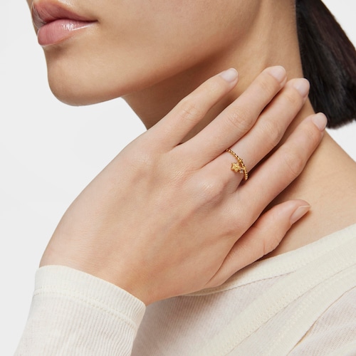 Small Ring with 18kt gold plating over silver and topaz TOUS Grain