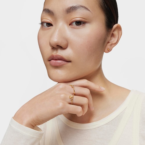 Small Ring with 18kt gold plating over silver and topaz TOUS Grain