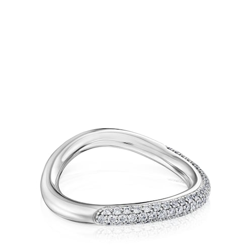 Anillo de oro blanco degradé y diamantes New Hav