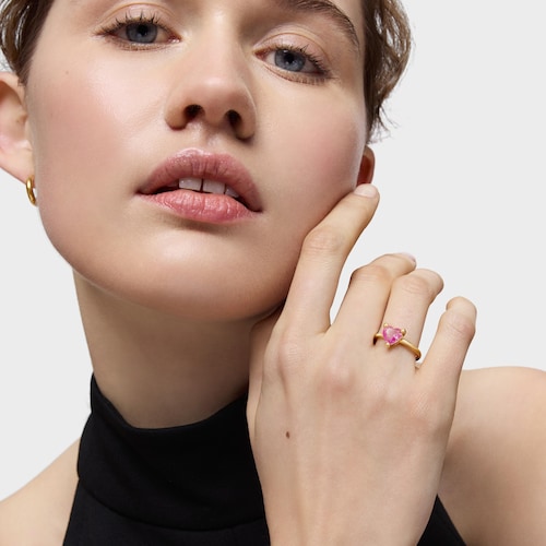 18kt gold plating over silver Ring with lab-grown sapphire Garden of Love LGG