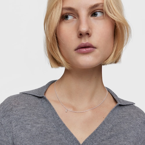 Collar corto de plata con anillas redondas gruesas Bold Bear